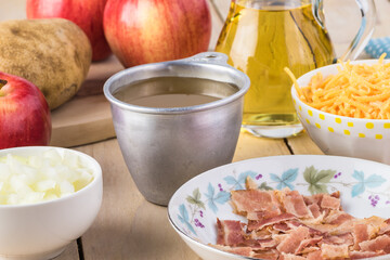 Delicious bacon apple creamy cheddar cheese soup.