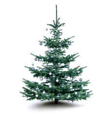 Weihnachtsbaum mit Silbernen Christbaumkugeln