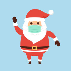 Santa Claus cartoon vector. Santa character design. Face mask.