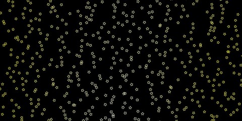 Dark Yellow vector template with neon stars.