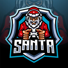 Santa gamer mascot. esport logo design © REYYARTS
