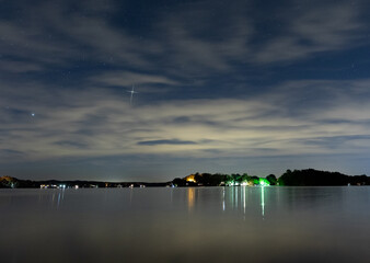 Bright star on Christmas Eve over Tillery Lake