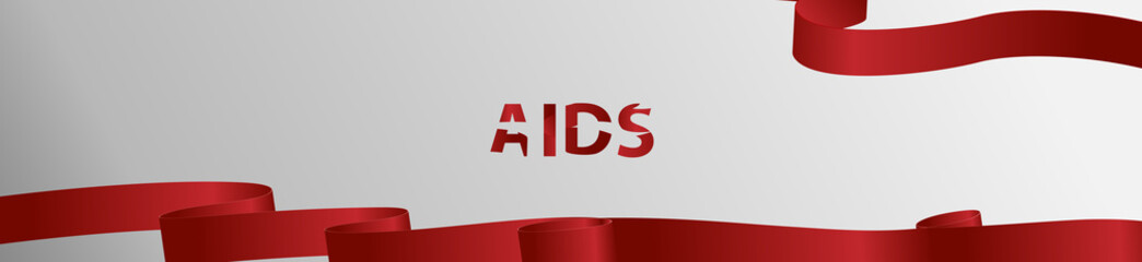 Awareness About AIDS. World day of fight against AIDS. red ribbon . Vector illustration of EPS10.Great for printing banners, flyers, and other graphics