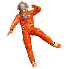 3D Rendering Astronaut on White