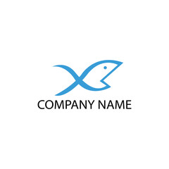 letter x creative logo fish illustration for company color design vector template