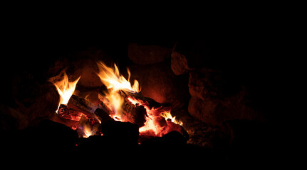 Wind blowing the campfire