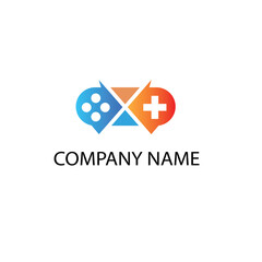 letter x logo color vector illustration game design