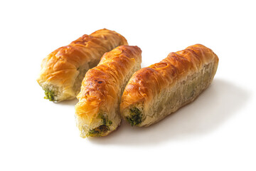 Golden-crusted puff rolls stuffed with spinach and cheese