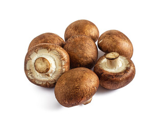 Group of mushrooms with brown caps, for lunch
