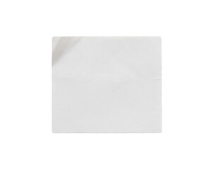Blank white sticker label isolated on white background