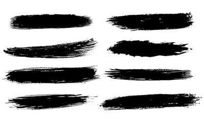set of vector brush stroke background. grunge backdrop, dirty banner. isolated on white background