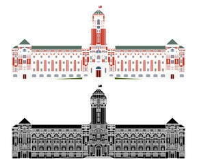 Fototapeta premium Office of the President Taiwan. Without outline.