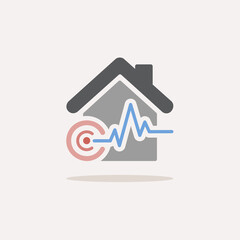 Earthquake. Color icon with shadow. Weather vector illustration