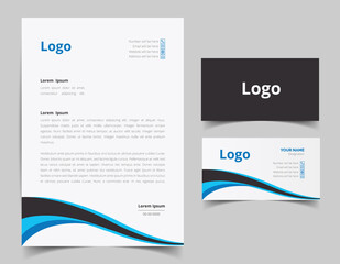 Letterhead and business card template design. Modern Creative & Clean business style with corporate pattern. letterhead design set. business card set. full vector file 