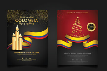 Set Colombia Day background template.