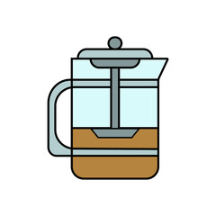 Empty coffee pot. Vector illustration.