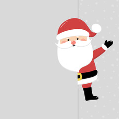 Funny Santa Claus with copyspace. Christmas background. Vector