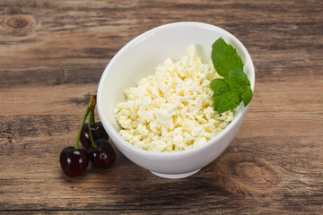 Fresh tasty curd in the bowl