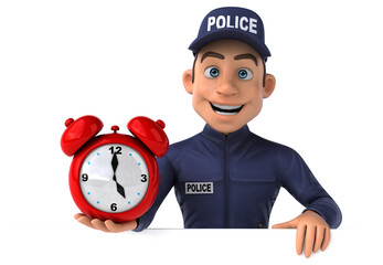 Fun 3D illustration of a cartoon Police Officer