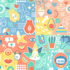 healthy lifestyle geometric pattern