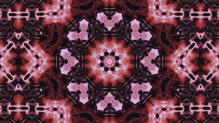 Fairy-tale-ish kaleidoscope background pattern with central symmetry