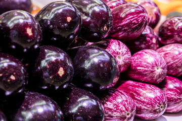 red and purple eggplants