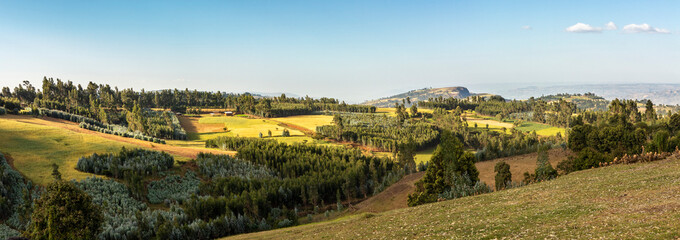 Panorama of the beautiful highlands of Ethiopia.