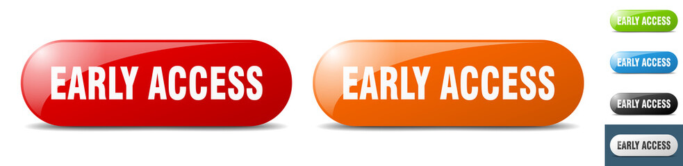 early access button. key. sign. push button set