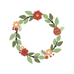 Christmas wreath with winter florals