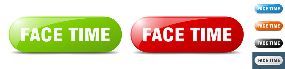 face time button. key. sign. push button set