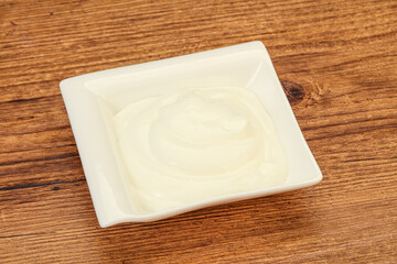 Sour cream in the bowl