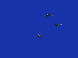 Russian military aircraft on a blue sky background