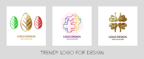 3 trendy vector logos for design