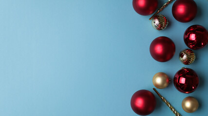 Decoracion de navidad con fondo de color