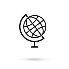 Globus line icon concept. Globus flat vector symbol, sign, outline illustration. Vector Illustration