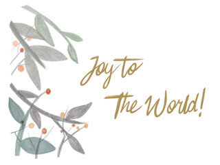 Obraz premium Joy to The World Holiday Illustration