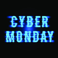 Cyber monday sale vector design template. Discount offers for holidays. Black friday and cyber monday deals