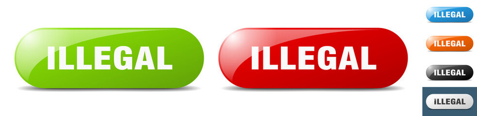 illegal button. key. sign. push button set