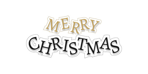 Obraz premium Merry Christmas text. Xmas Lettering design, isolated. Merry Christmas vector text. Vector illustration