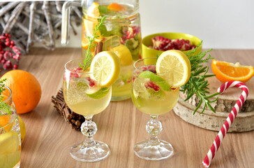 cocktail with lime and lemon