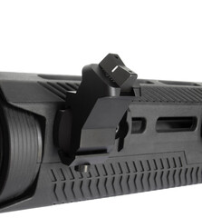 Offset sights on an AR-15 at the rear