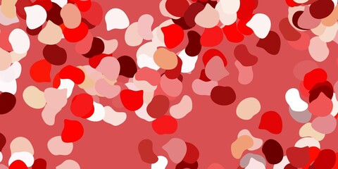 Light red, yellow vector pattern with abstract shapes.