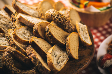 different types of bread served