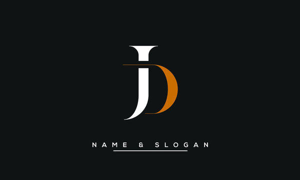 JD, DJ, J, D  Abstract Letters Logo Monogram