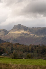 landscape with mountains and clouds