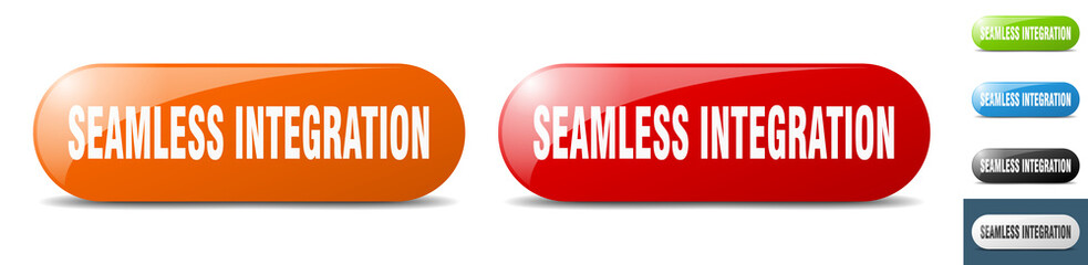 seamless integration button. key. sign. push button set