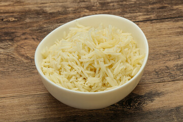 Steamed basmati rice in the bowl