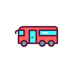 Public transport color line icon. Isolated vector element.