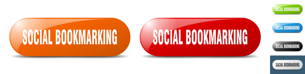 social bookmarking button. key. sign. push button set