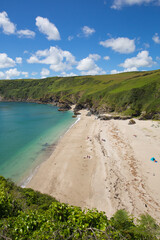 Lantic Bay beach Cornwall near Fowey and Polruan 